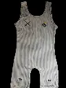 Girl's summer romper warriors with straps, beige color