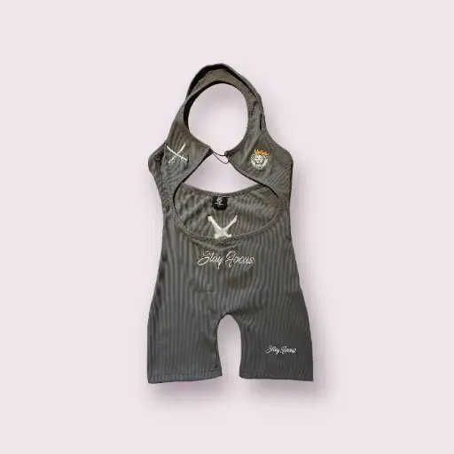 Combishort Warriors d'été a bretelles, couleur gris